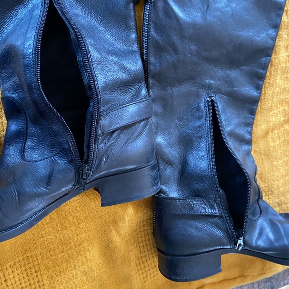 Cuoio Black Leather Knee Riding Boots, size 38 - Picture 3 of 15